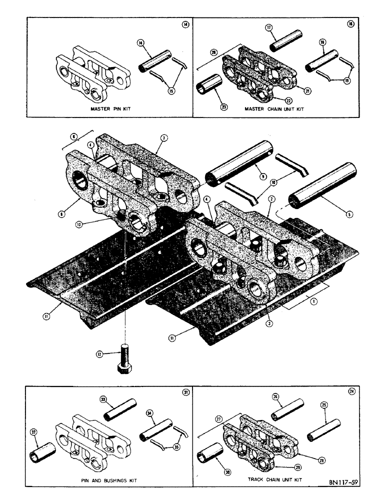 Схема запчастей Case 310D - (068) - TRACK CHAIN (04) - UNDERCARRIAGE