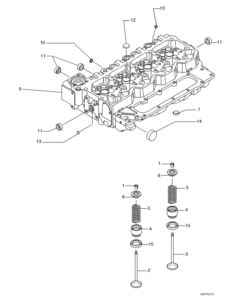 Схема запчастей Case 521E - (02-24) - CYLINDER HEAD - ASSEMBLY (02) - ENGINE