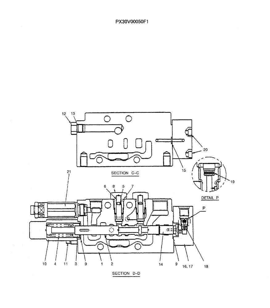 Схема запчастей Case CX36B - (07-005) - VALVE ASSY, CONTROL (SUPPLY & STRAIGHT TRAVEL) ELECTRICAL AND HYDRAULIC COMPONENTS