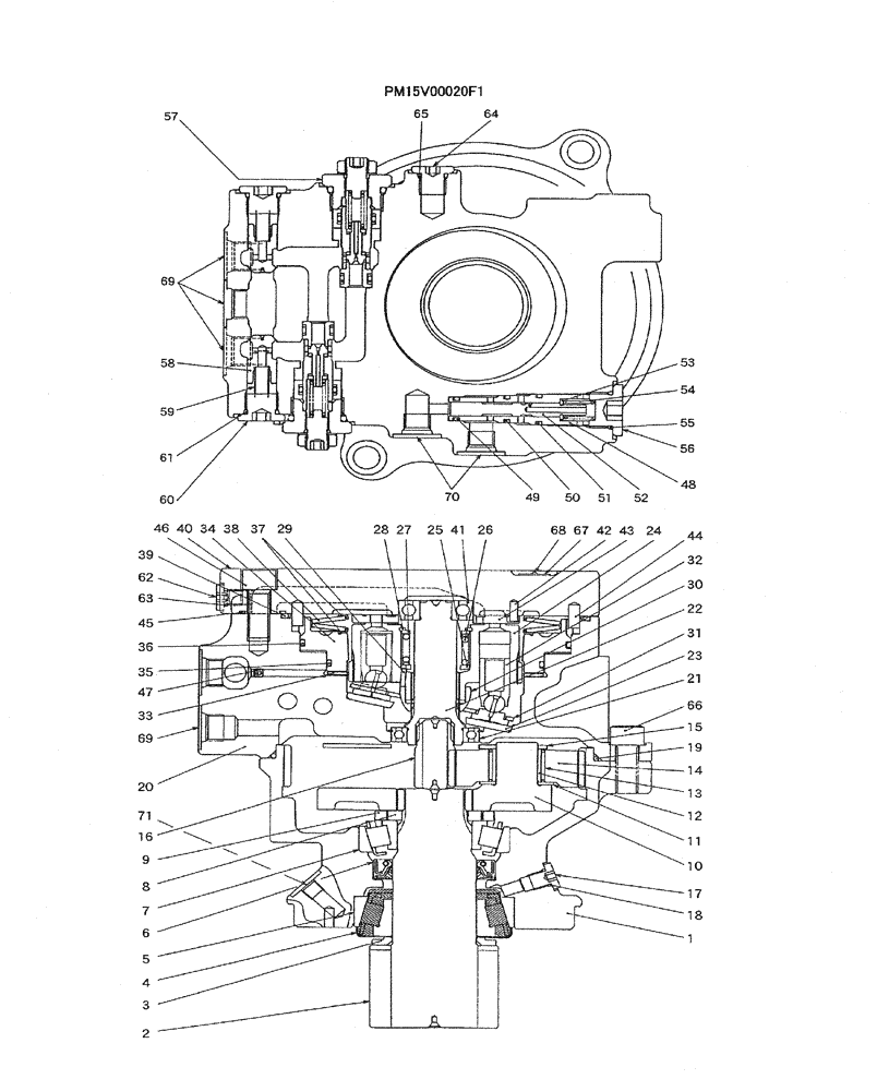 Схема запчастей Case CX27B PV13 - (07-019) - MOTOR ASSY (SLEWING) ELECTRICAL AND HYDRAULIC COMPONENTS