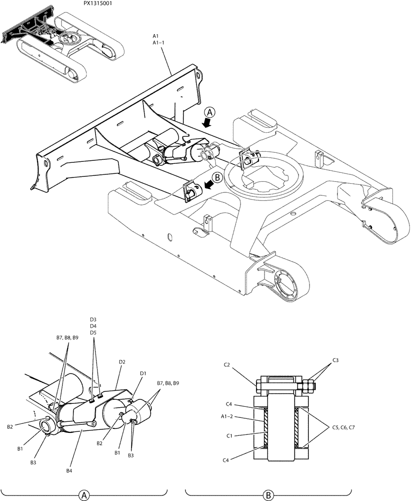 Схема запчастей Case CX36B - (02-012) - DOZER ASSY (86) - DOZER