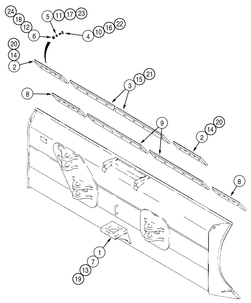 Схема запчастей Case 650H - (09-03) - BLADE, DOZER EDGES, CUTTING (09) - CHASSIS