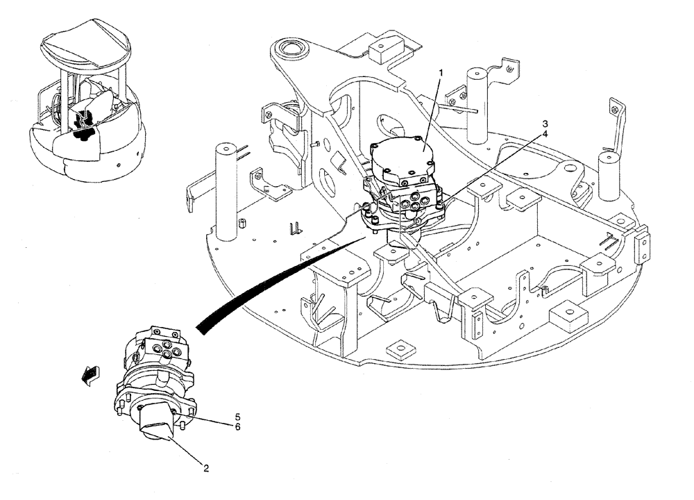 Схема запчастей Case CX27B PV13 - (01-019) - MOTOR INSTAL, SLEWING (05) - SUPERSTRUCTURE