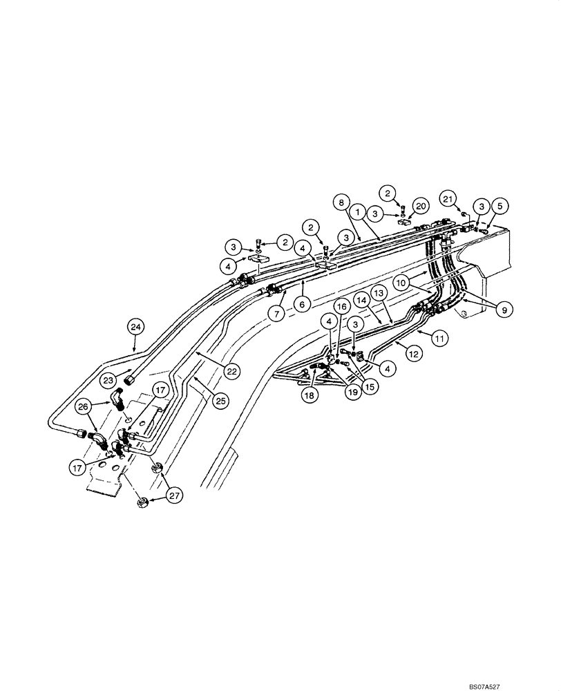 Схема запчастей Case 845 DHP - (08.07[00]) - BLADE HYDRAULIC CIRCUIT - SIDE SHIFT AND TILT (08) - HYDRAULICS