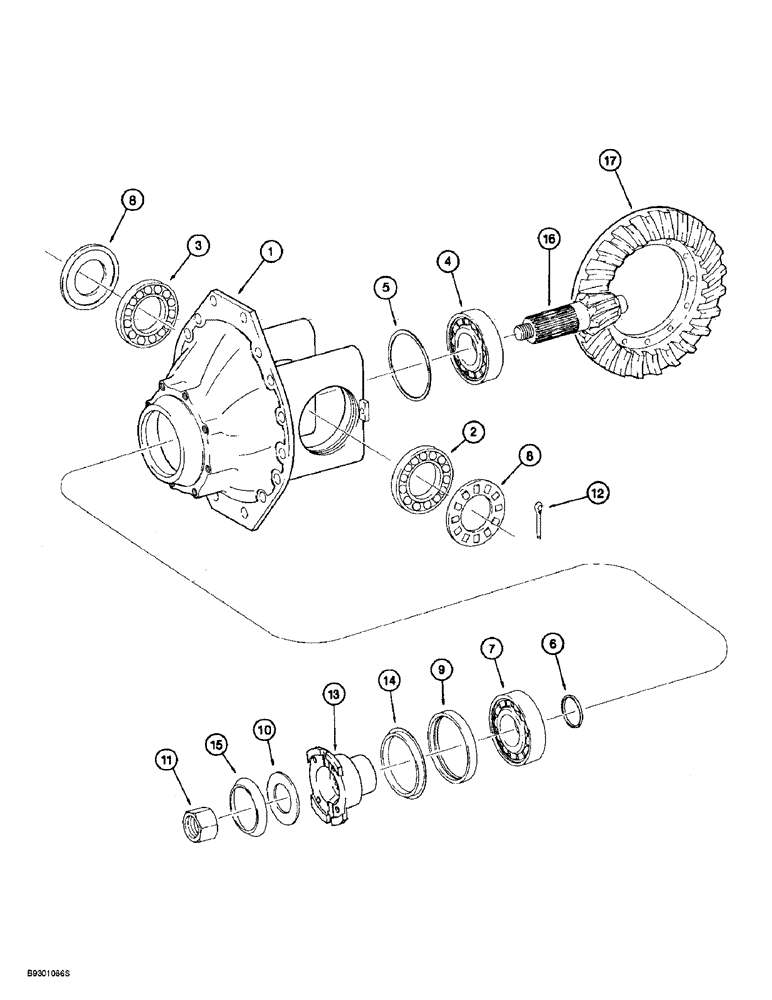 Схема запчастей Case 721B - (6-42) - FRONT AXLE DIFFERENTIAL CARRIER (06) - POWER TRAIN