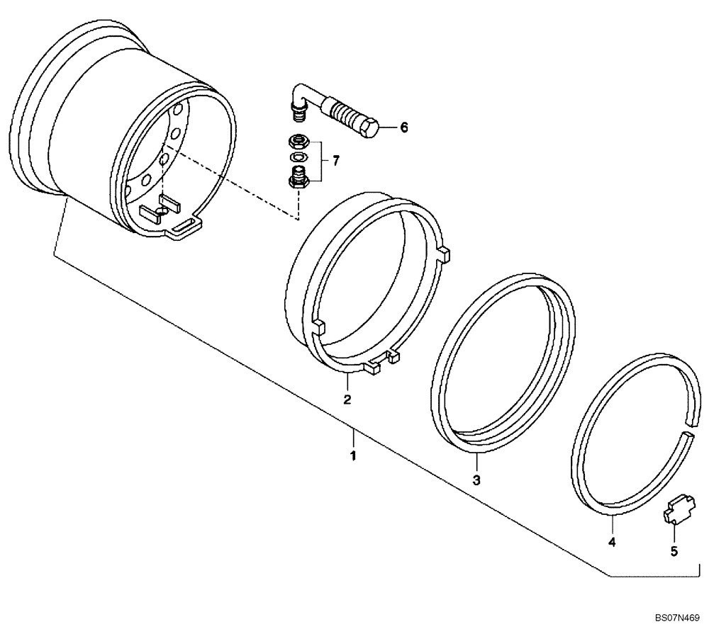 Схема запчастей Case 330B - (34A00000633[001]) - WHEEL RIMS (87737762) (11) - AXLES/WHEELS