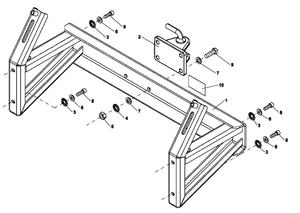 Схема запчастей Case PT240 - (39.110.01[02]) - HITCH-REAR (GROUP 47-ND127871) (39) - FRAMES AND BALLASTING