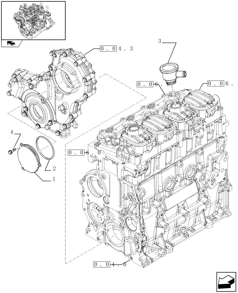 Схема запчастей Case F5CE9454E A002 - (0.04.5) - ENGINE BREATHERS (504245734) 