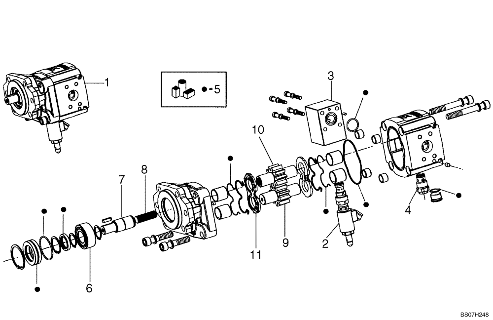 Схема запчастей Case 340B - (04B00000034[001]) - FAN MOTOR, HYDRAULIC (89500408149) (01) - ENGINE