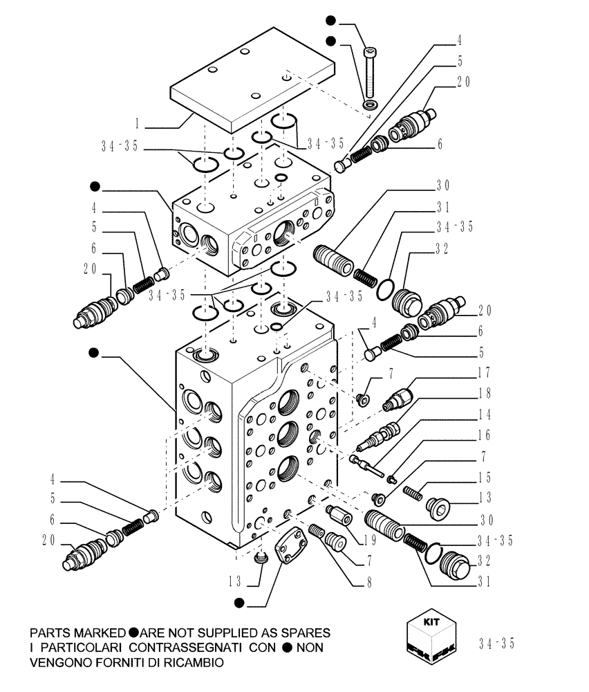 Схема запчастей Case 1850K - (3.436[02]) - EQUIPMENT CONTROL VALVE (07) - HYDRAULIC SYSTEM/FRAME