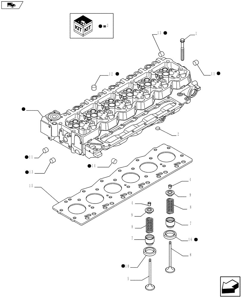 Схема запчастей Case F4HFE613S A003 - (10.101.01) - CYLINDER HEAD (504115961) (10) - ENGINE