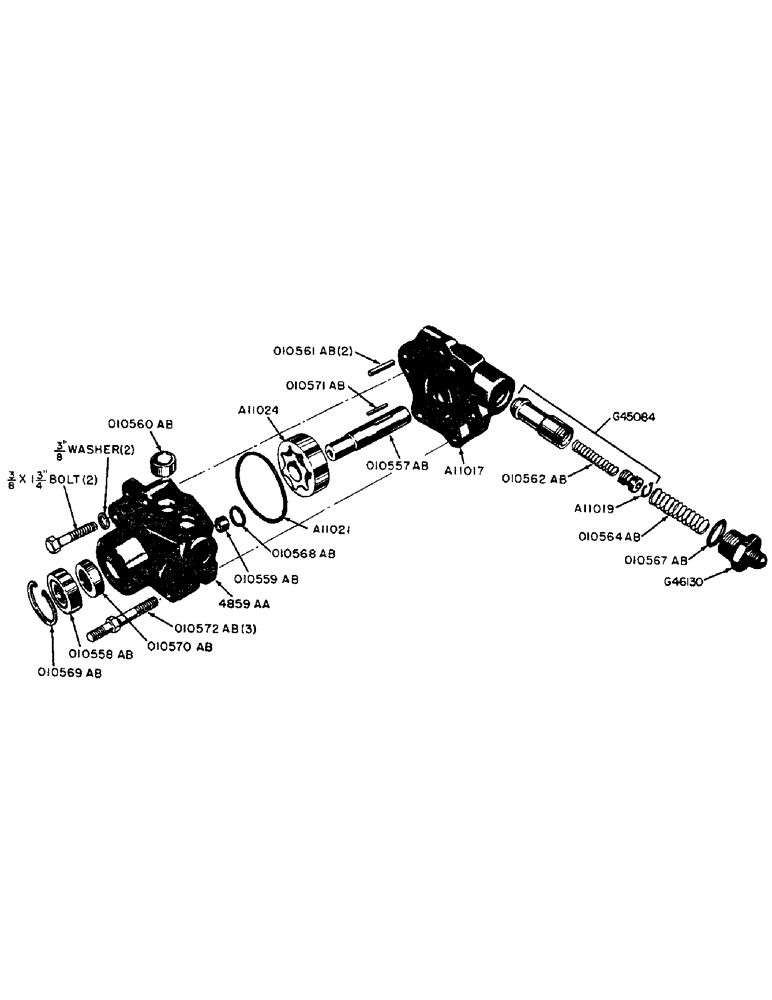 Схема запчастей Case 320 - (089) - PARTS FOR G45055 HYDRAULIC PUMP (08) - HYDRAULICS