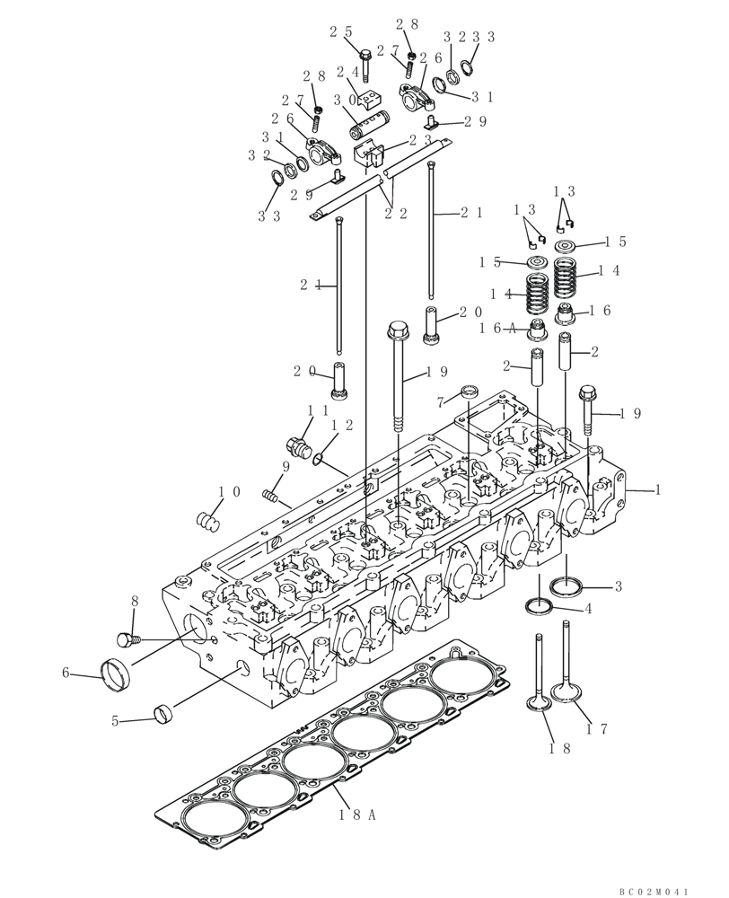 Схема запчастей Case 821C - (02-18) - CYLINDER HEAD - VALVE MECHANISM (02) - ENGINE