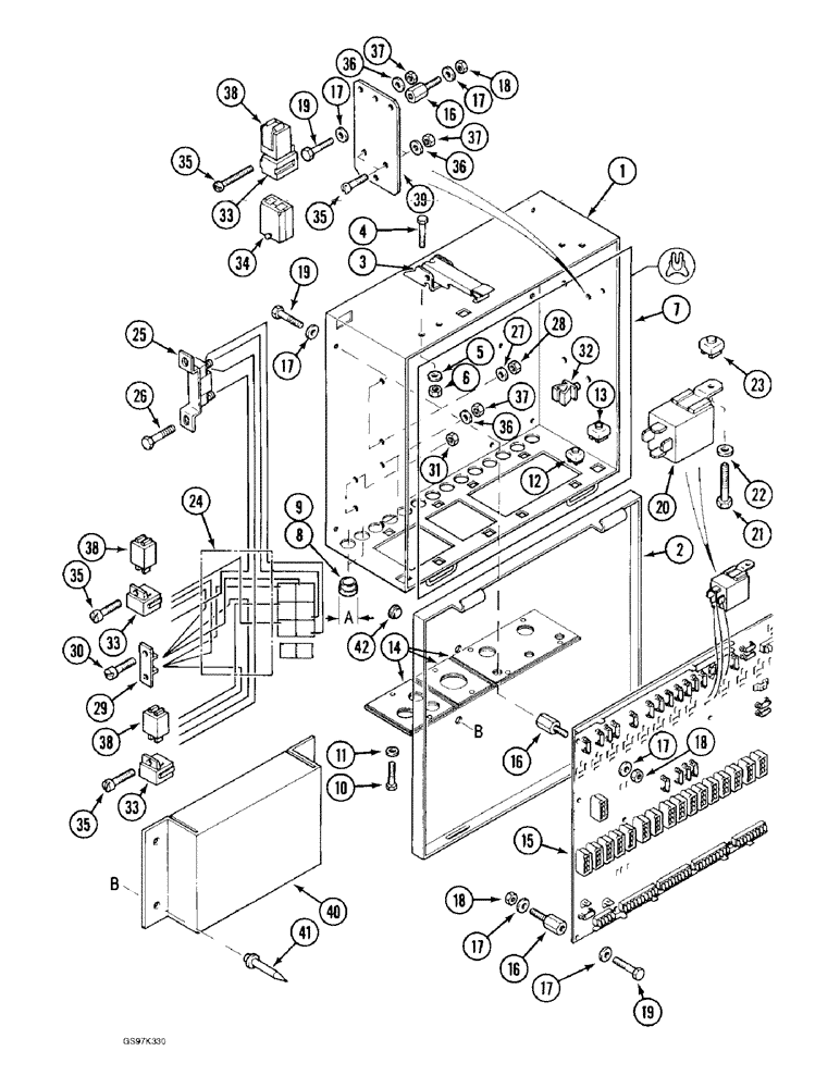 Схема запчастей Case 170C - (4-48) - ELECTRICAL BOX, P.I.N. 74632 AND AFTER (04) - ELECTRICAL SYSTEMS