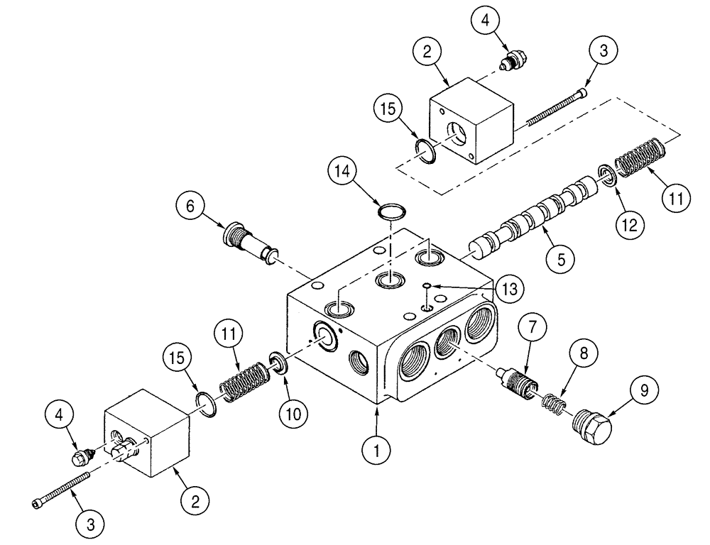 Схема запчастей Case 521D - (08-22) - VALVE ASSY - LOADER CONTROL (08) - HYDRAULICS