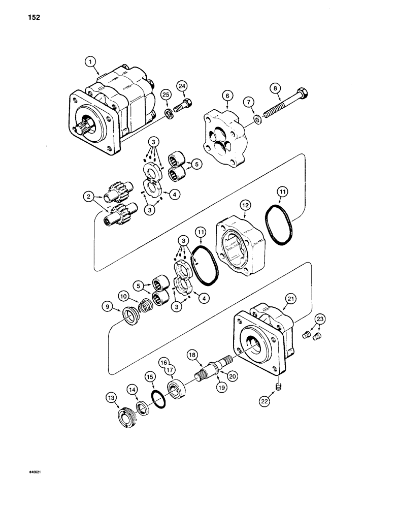 Схема запчастей Case 880C - (152) - S613178 TRACK DRIVE HYDRAULIC MOTOR, STANDARD 6-ROLLER TRACK (04) - UNDERCARRIAGE