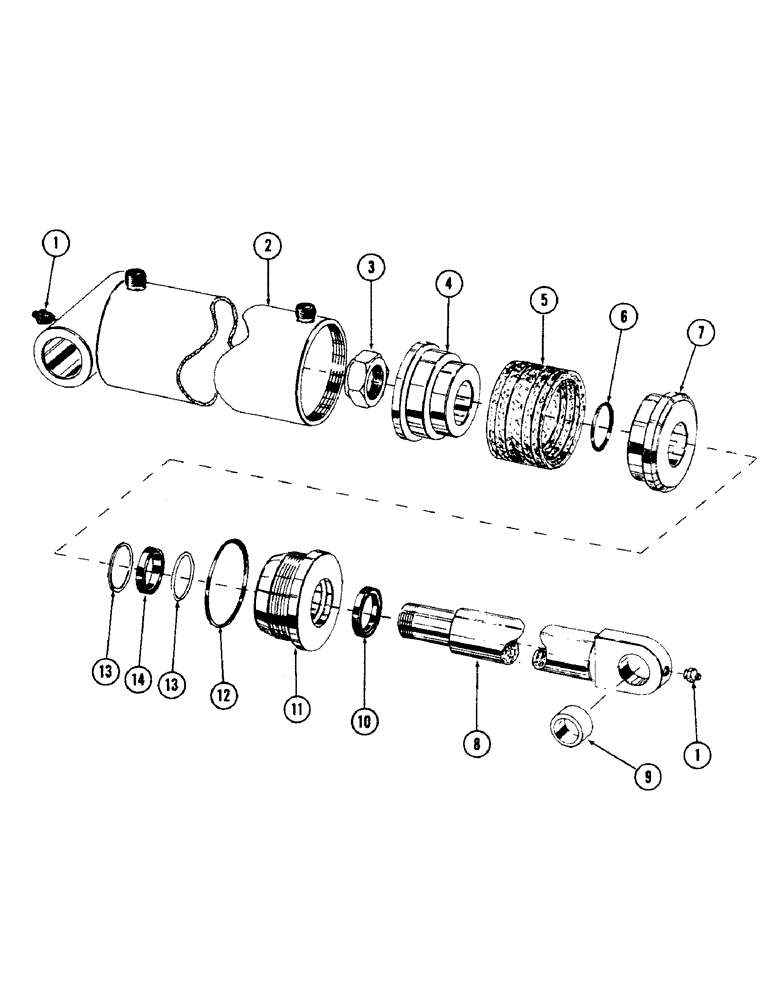 Схема запчастей Case 40 - (214) - WRIST-O-TWIST CYLINDER, (6.25" ID X 4.46" STROKE) (35) - HYDRAULIC SYSTEMS