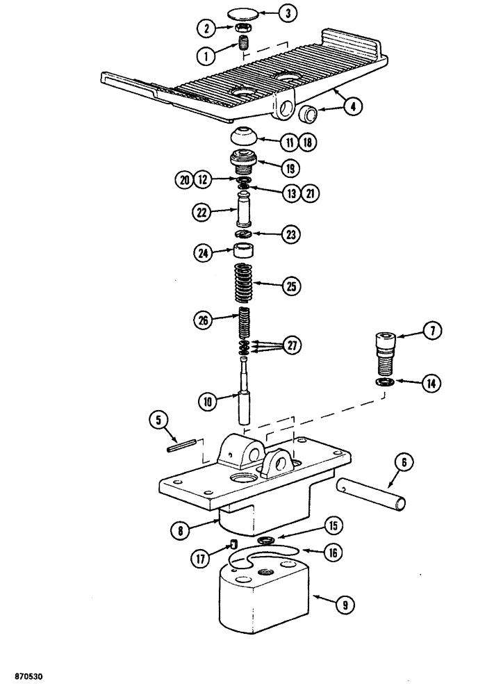 Схема запчастей Case 688 - (8-114) - FOOT CONTROL VALVE (08) - HYDRAULICS