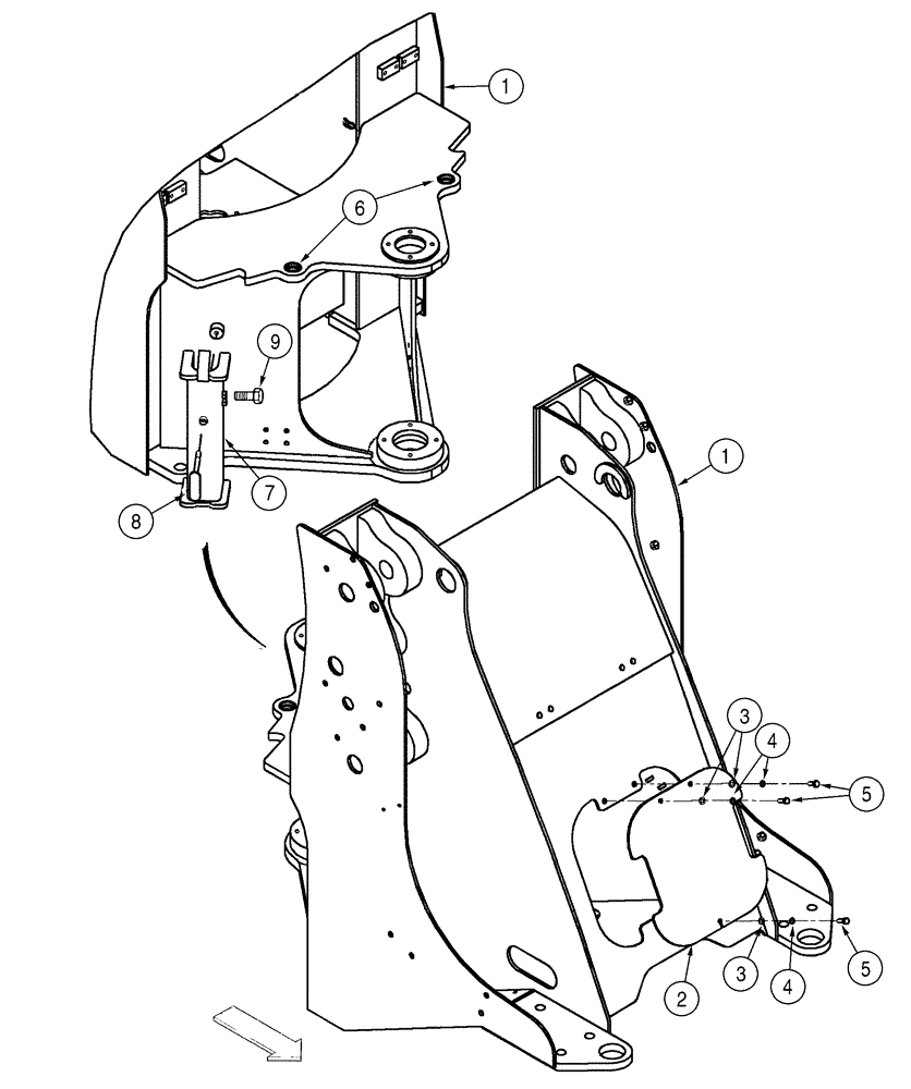 Схема запчастей Case 521D - (09-25) - FRAME, FRONT (09) - CHASSIS