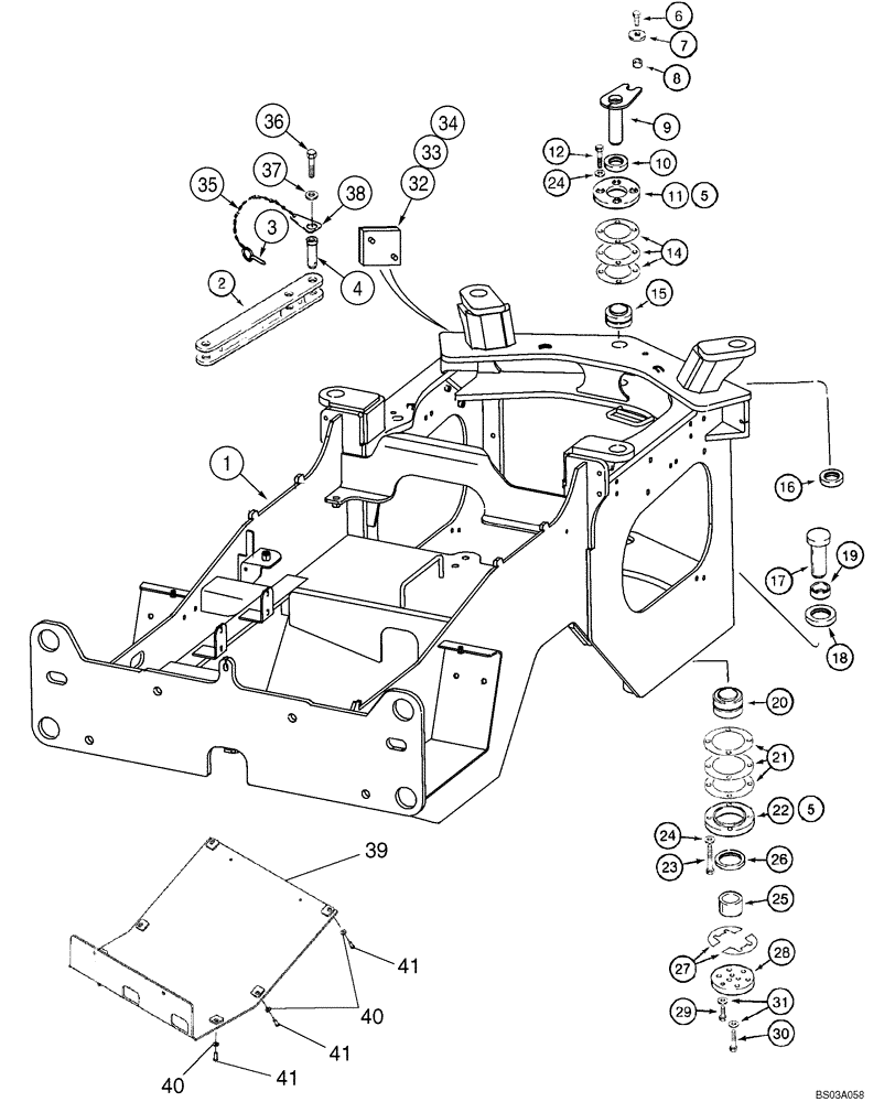 Схема запчастей Case 621D - (09-11) - FRAME, REAR - PIVOT - IF USED (09) - CHASSIS