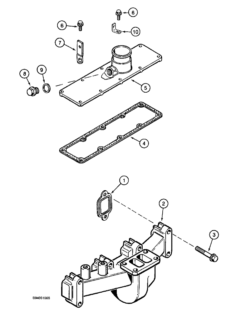 Схема запчастей Case 9010 - (2-16) - MANIFOLDS, 4T-390 ENGINE, EXHAUST MANIFOLD, INTAKE MANIFOLD (02) - ENGINE