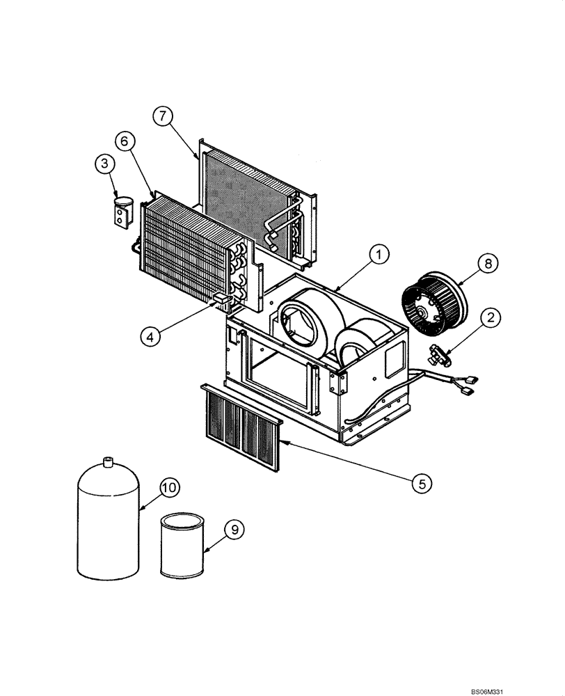 Схема запчастей Case 845 - (09.47[00]) - AIR CONDITIONING - EVAPORATOR MOUNTING (09) - CHASSIS