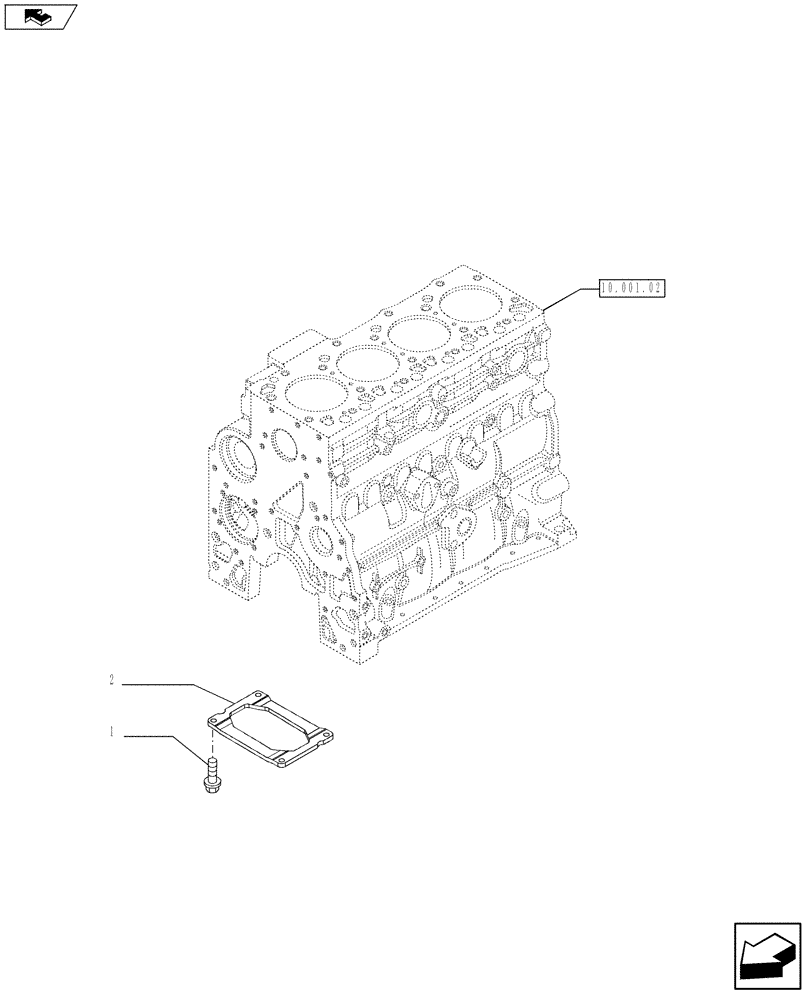 Схема запчастей Case 921F - (10.001.03) - CRANKCASE (10) - ENGINE