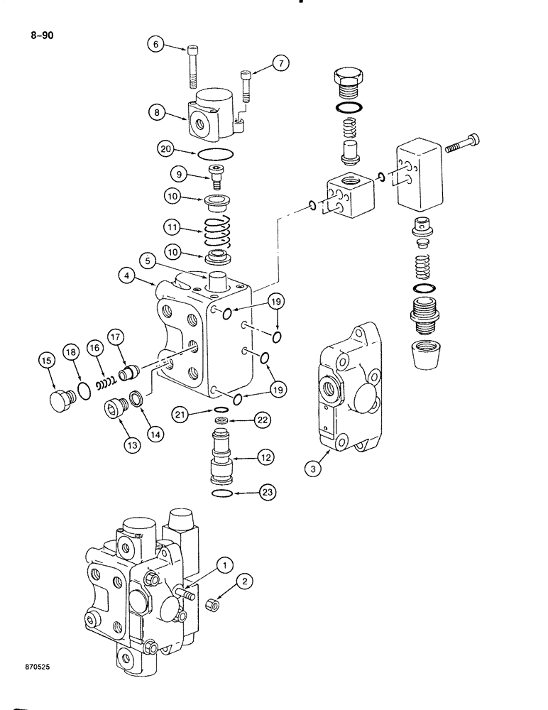 Схема запчастей Case 888 - (8-090) - SWING CONTROL VALVE (08) - HYDRAULICS