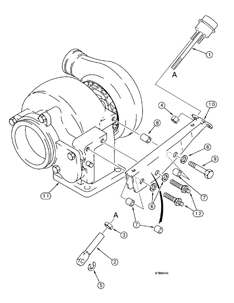 Схема запчастей Case 9040B - (2-38) - WASTEGATE ACTUATOR, 6T-830 EMISSIONS CERTIFIED ENGINE, P.I.N. DAC04#2001 AND AFTER (02) - ENGINE