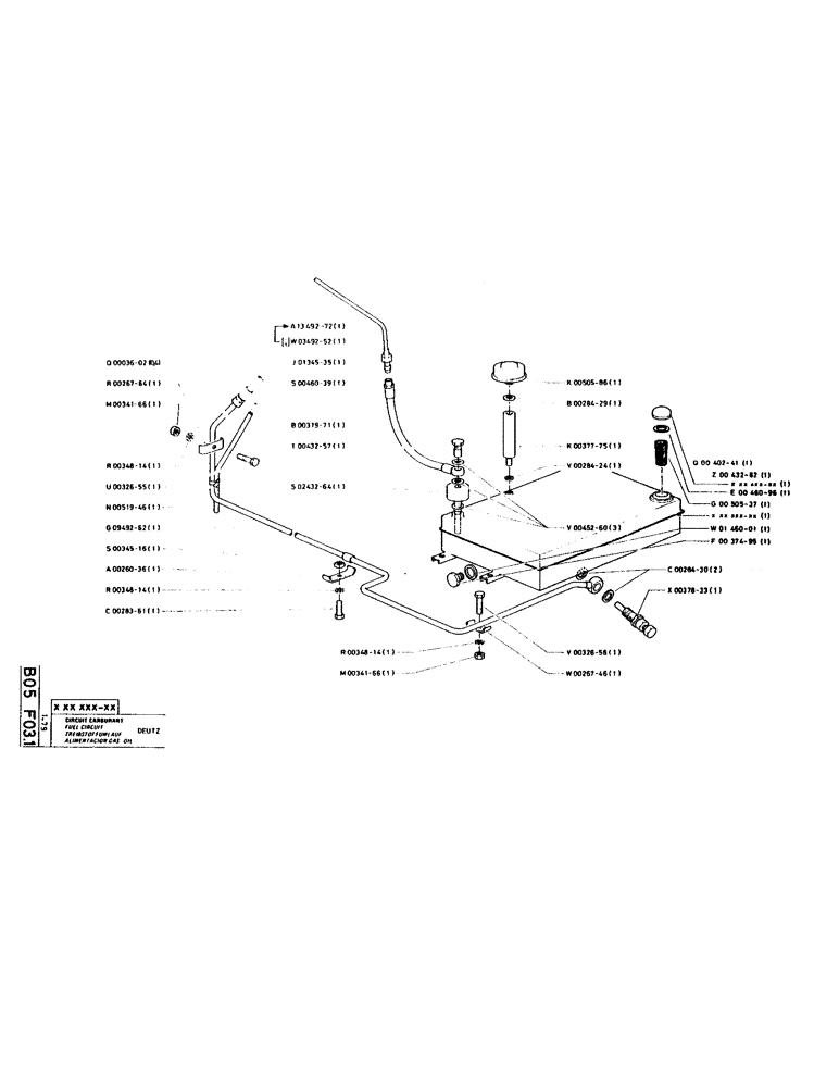 Схема запчастей Case LC80 - (020) - FUEL CIRCUIT 