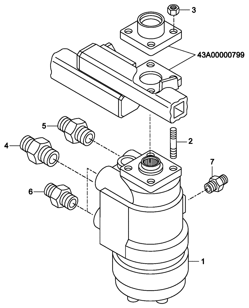 Схема запчастей Case 340 - (43A00010800[001]) - STEERING SYSTEM - STEERING POWER INSTALLATION (41) - STEERING