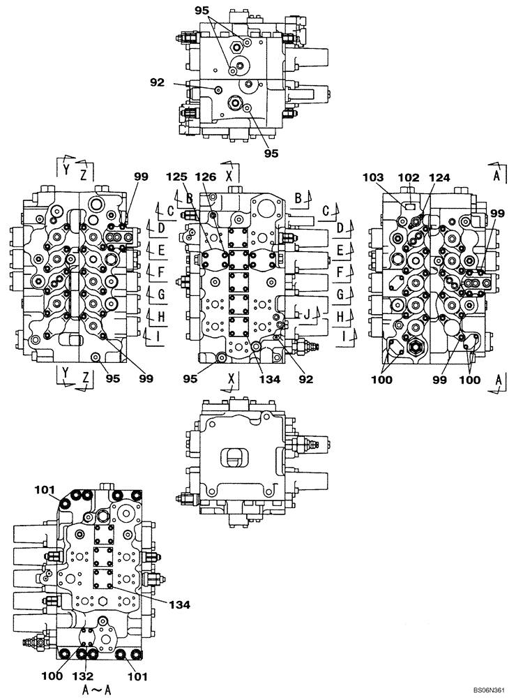 Схема запчастей Case CX460 - (08-76) - CONTROL VALVE (08) - HYDRAULICS