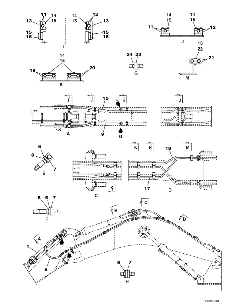 Схема запчастей Case CX800 - (08-21) - HYDRAULICS - BUCKET, 2,98 METER (9 FT 9 IN) ARM (08) - HYDRAULICS