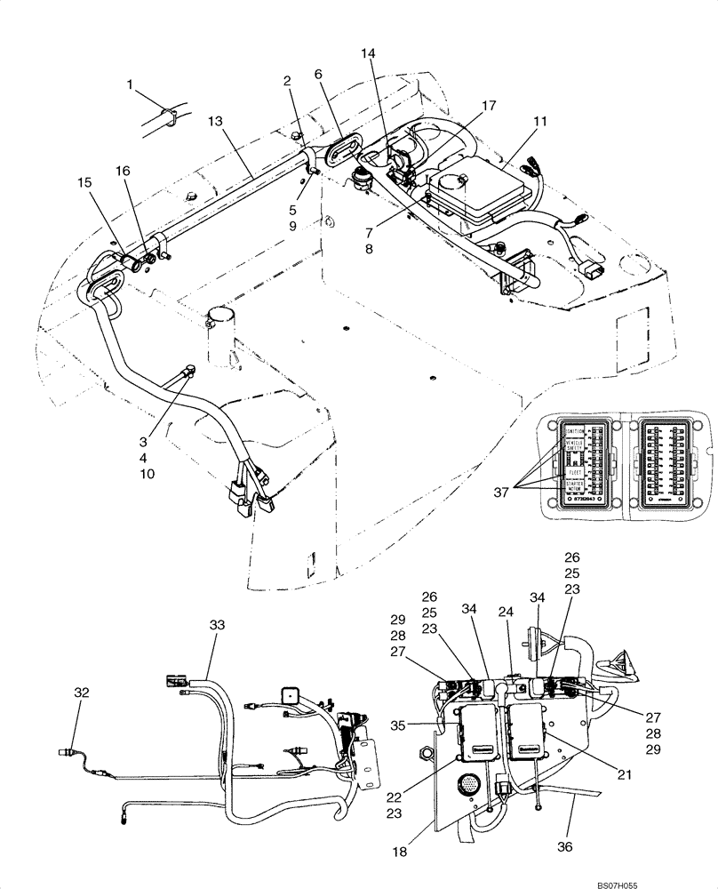 Схема запчастей Case 850K - (04-14) - HARNESS, CAB/CANOPY - HARNESS, MICROCONTROLLER (04) - ELECTRICAL SYSTEMS