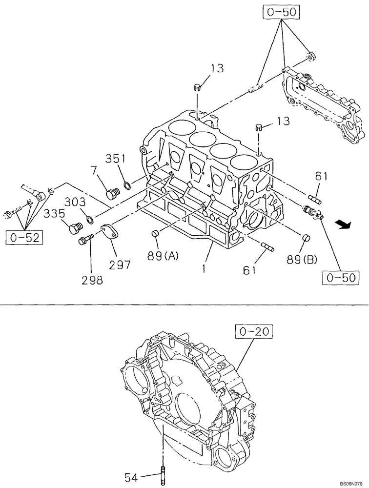 Схема запчастей Case CX240B - (02-12) - CYLINDER BLOCK (02) - ENGINE