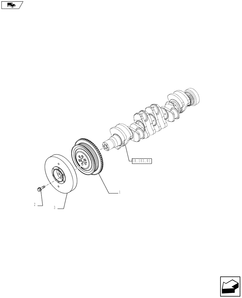 Схема запчастей Case F4HFE613F E003 - (10.110.01) - PULLEY - CRANKSHAFT (4898394) (10) - ENGINE