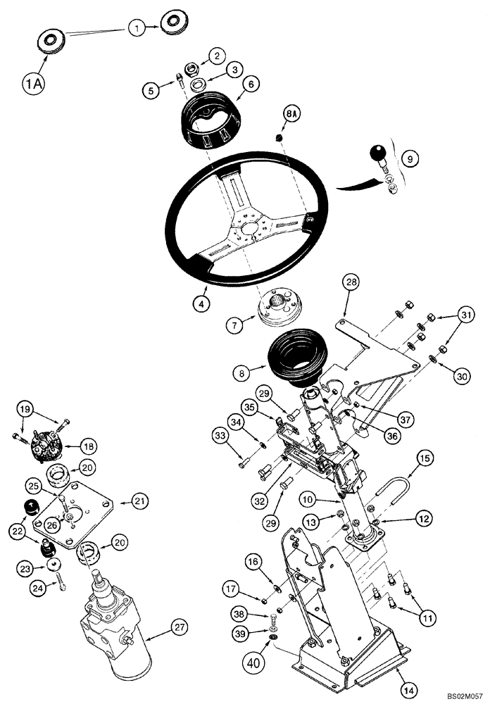 Схема запчастей Case 921C - (05-01) - STEERING WHEEL AND COLUMN (05) - STEERING