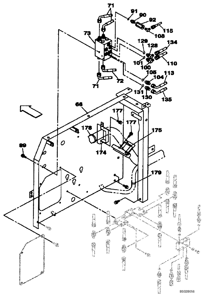 Схема запчастей Case CX130 - (08-040) - HYDRAULICS - PILOT CONTROL LINES (08) - HYDRAULICS