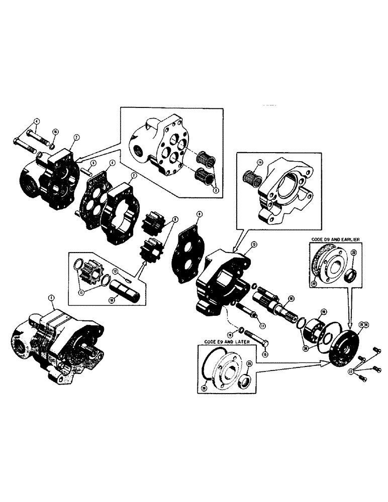 Схема запчастей Case 320 - (62) - D21319 HYDRAULIC PUMP (19 G.P.M.) (00) - COMPLETE MACHINE