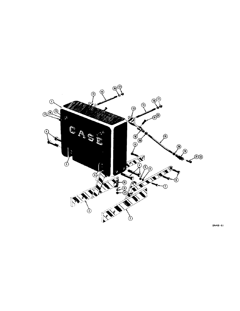 Схема запчастей Case 320 - (126) - REAR COUNTERWEIGHT (1400 LB.) (05) - UPPERSTRUCTURE CHASSIS