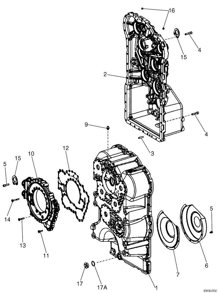 Схема запчастей Case 721E - (06-22) - TRANSMISSION ASSY - HOUSING - P.I.N. N8F203816 AND AFTER (06) - POWER TRAIN