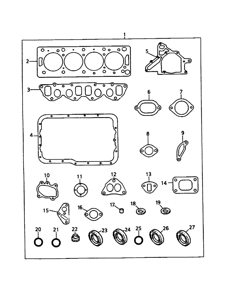 Схема запчастей Case 221B - (2-70) - SEAL KIT (ENGINE), 121B (DAH1215912-) / 221B (DAH2215913-) (02) - ENGINE