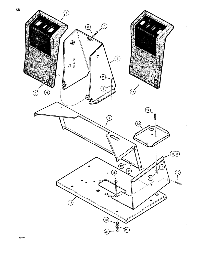 Схема запчастей Case 35A - (58) - CONTROL TOWER, 850C CRAWLER ONLY 