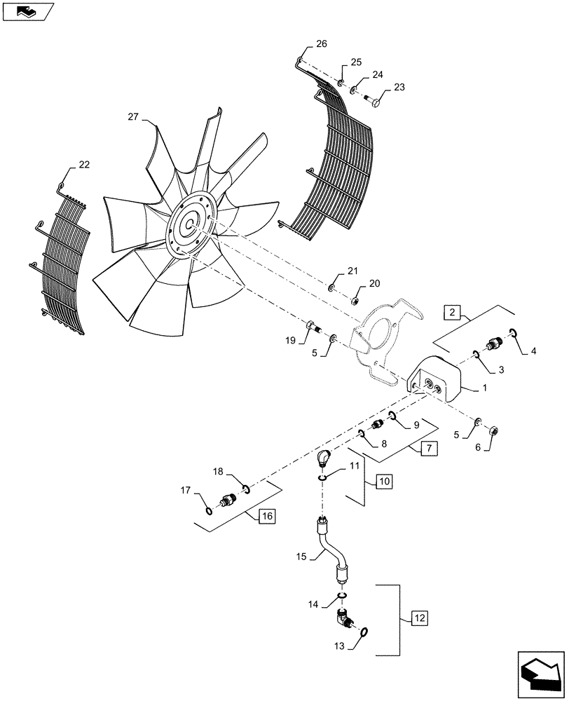 Схема запчастей Case 621F - (10.400.07) - FAN DRIVE ASSEMBLY (10) - ENGINE