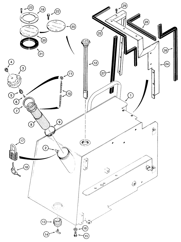 Схема запчастей Case 855E - (3-04) - FUEL TANK (03) - FUEL SYSTEM