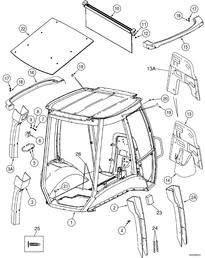 Схема запчастей Case 590SM - (09-52) - CAB - FRAME AND COVERS (09) - CHASSIS/ATTACHMENTS