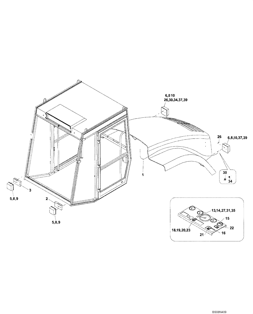 Схема запчастей Case SV212 - (55.404.01[01]) - LAMPS, INDICATOR - BSN DDD003017 (55) - ELECTRICAL SYSTEMS