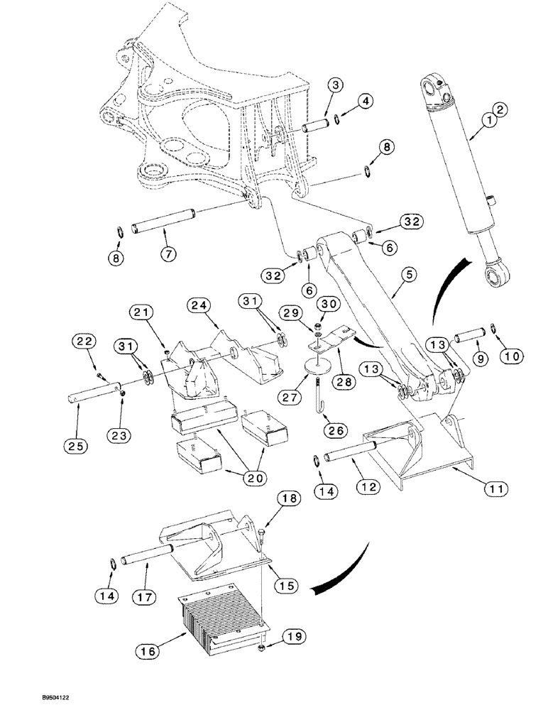 Схема запчастей Case 580L - (9-042) - BACKHOE STABILIZERS, PLATES AND PADS (09) - CHASSIS/ATTACHMENTS