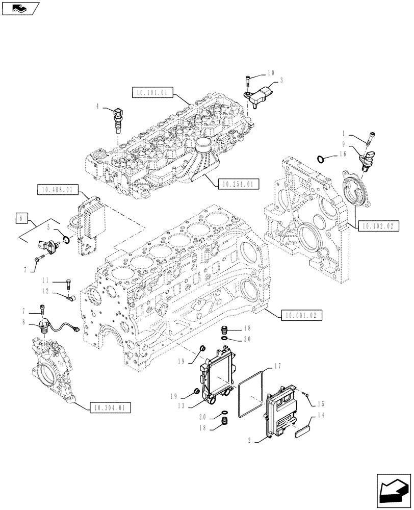 Схема запчастей Case F4DFE613B A004 - (55.640.01) - ELECTRONIC INJECTION (55) - ELECTRICAL SYSTEMS