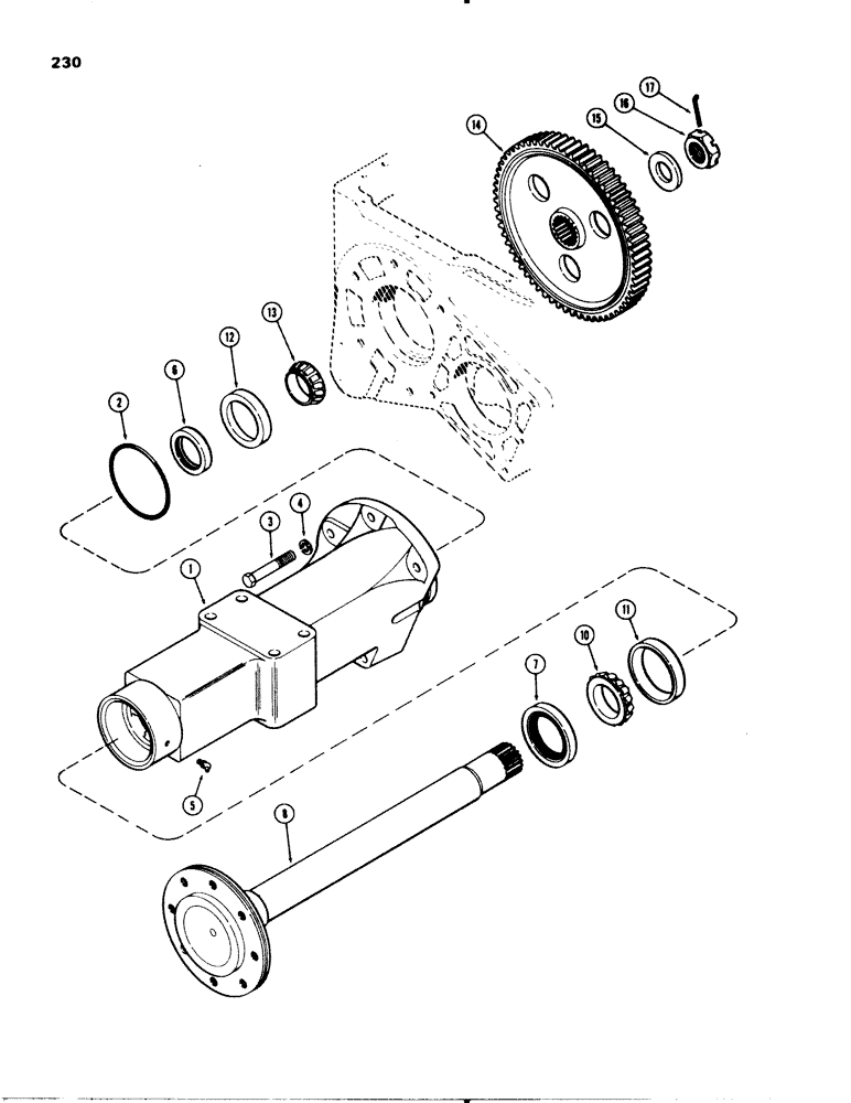 Схема запчастей Case 580C - (230) - REAR AXLE, TRANSAXLE (06) - POWER TRAIN